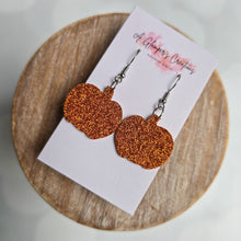 Load image into Gallery viewer, Orange Glitter Pumpkin Earrings