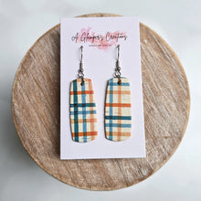 Load image into Gallery viewer, Fall Plaid Mini Bar Earrings