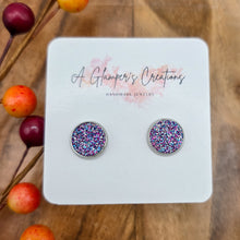 Load image into Gallery viewer, Purple Mix Glitter Studs