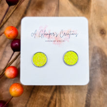 Load image into Gallery viewer, Yellow Glitter Studs