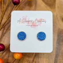 Load image into Gallery viewer, Ocean Blue Glitter Studs