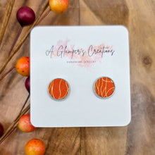 Load image into Gallery viewer, Orange & Cream Abstract Studs
