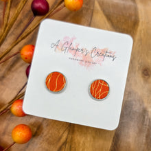 Load image into Gallery viewer, Orange & Cream Abstract Studs