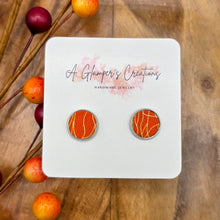 Load image into Gallery viewer, Orange & Cream Abstract Studs