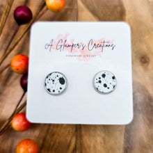Load image into Gallery viewer, Black Dots on White Studs