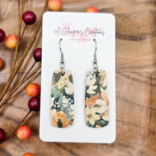 Load image into Gallery viewer, Watercolor Fall Floral Mini Bar Earrings