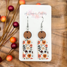 Load image into Gallery viewer, Fall Micro Floral & Sapele Wood Dangles