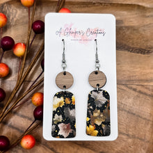 Load image into Gallery viewer, Autumn Leaves & Walnut Wood Dangles