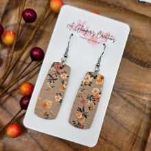 Load image into Gallery viewer, Fall Floral on Tan Mini Bar Earrings