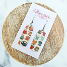 Load image into Gallery viewer, Coffee Cup Mini Bar Earrings
