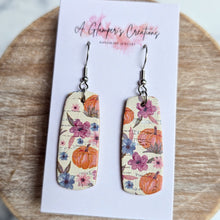Load image into Gallery viewer, Pumpkin Floral Mini Bar Earrings
