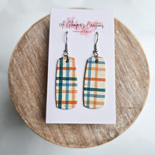 Load image into Gallery viewer, Fall Plaid Mini Bar Earrings
