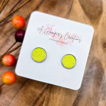 Load image into Gallery viewer, Yellow Glitter Studs
