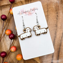 Load image into Gallery viewer, Ghost Dog Halloween Handpainted Wooden Earrings
