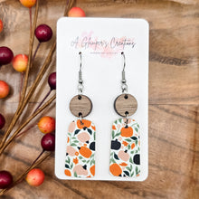 Load image into Gallery viewer, Pumpkin Patch &amp; Walnut Wood Dangles
