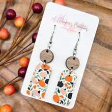 Load image into Gallery viewer, Pumpkin Patch &amp; Walnut Wood Dangles
