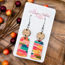 Load image into Gallery viewer, Fall Brushstroke &amp; Cherry Wood Dangles

