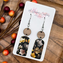 Load image into Gallery viewer, Autumn Leaves &amp; Walnut Wood Dangles
