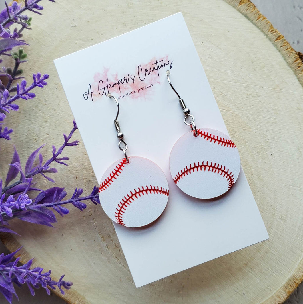 Baseball Acrylic Earrings