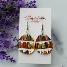 Load image into Gallery viewer, Book Acrylic Wide Teardrop Earrings
